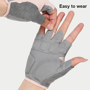 Gants de cyclisme et de gym en cuir respirant à demi-doigts - Légers avec sangle de poignet réglable pour les sports de plein air et l'entraînement en salle de sport - Product Image 5
