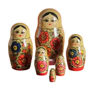 Hadiah Santa Matreshka kerajinan buatan tangan kayu Natal boneka bersarang Rusia boneka matryoshka
