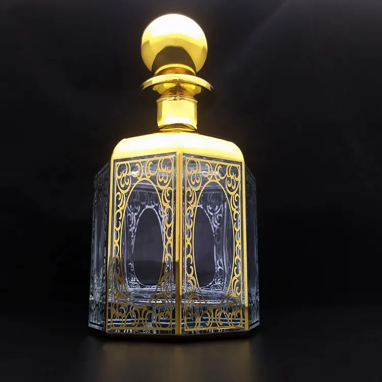 Garrafa de perfume em forma de octogono, garrafa de vidro com 450ml
