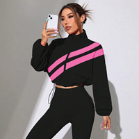 Ensemble assorti rayé 2 pièces pour femme : Legging court taille haute et haut décontracté – Tenue athleisure streetwear pour sorties