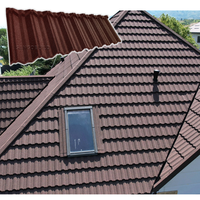 Moderne Dachplatten Architektonische Dachmaterialien Korrosionsbeständige Steinbeschichtete Metalldachziegel