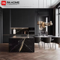 Cuisine modulaire prête à assembler avec îlot central, conception tout-en-un pour toute la maison