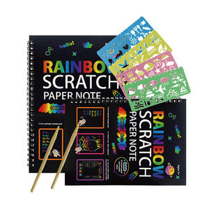 Usine arc-en-ciel ensembles <span class=keywords><strong>de</strong></span> papier à gratter noir feuilles à gratter Notes cartes fournitures <span class=keywords><strong>de</strong></span> trucs noir bloc-notes pour enfants - Product Image 1