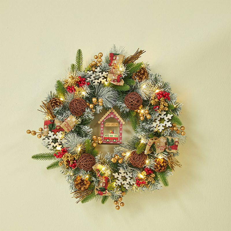 50CM wreath with lamp