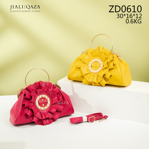 Jiali QAZA 고급 디자이너 이브닝 파티 주머니 클러치 핸드백 여성을위한 최신 꽃 잠금 자수 아름다운 핸드백 - Product Image 3