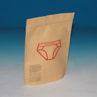 Pochette d'expédition en papier kraft brun biodégradable refermable pour emballage de sous-vêtements avec logo personnalisé