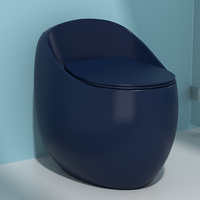 WC monobloc moderne en céramique colorée en forme d'œuf avec siphon en S pour salle de bain - En promotion