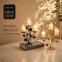 Candélabre en métal multi-têtes créatif pour dîner romantique aux chandelles, idéal pour les fêtes et la décoration de festival