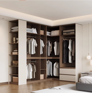 Armoire d'angle modulaire en OSB de 18 mm d'épaisseur, sur mesure, pour chambre à coucher, <span class=keywords><strong>dressing</strong></span> <span class=keywords><strong>intégré</strong></span> en L, en bois massif, moderne, neuf - Product Image 5