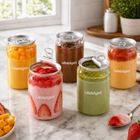 Boîtes en PET transparentes pour jus et boissons, personnalisables avec logo et motifs, ouverture facile par anneau, vente en gros professionnelle