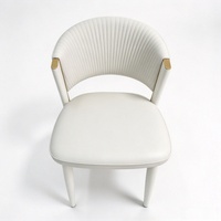 Chaises de salle à manger en cuir au design moderne, dossier incurvé, chaise de cuisine, chaise d'appoint pour restaurant