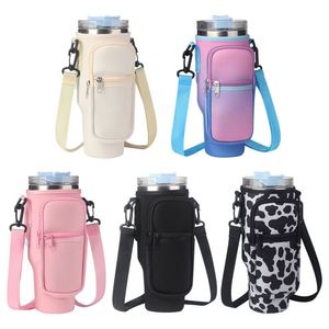 Wholesale Polyester Waterproof Portable Letter Insulated Sleeve <b>Adjustable</b> Shoulder <b>Strap</b> 40oz Tumbler Mugs Holder Bag Phone - Product Image 2
