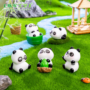 Mignon petit Panda Animal poupée jardinage bricolage décorations accessoires voiture bureau paysage petits ornements - Product Image 6