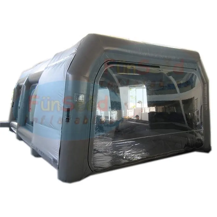 Sala de tienda inflable con marco hermético de vinilo de PVC con sistema de filtro cabina inflable de pulverización de pintura para coche