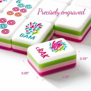 Jeu de Mahjong Américain Côtier, 160 Pièces, Tuiles Acryliques Roses à 4 Couches, Design Peint à la Main Inspiré de l'Océan, Marque Privée OEM - Product Image 2