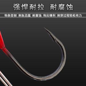 เหยื่อตกปลาทะเลจูซาน แบบมีหัวจิ๊กพร้อมใบพัดสีแดง สำหรับตกปลาทะเลน้ำเค็ม ตกปลาจากเรือ - Product Image 3