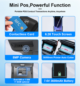 Terminal de point de vente mobile Android 14 <span class=keywords><strong>4</strong></span>+32 Go avec lecteur de carte ATM et imprimante de reçus Z93 - Product Image 3