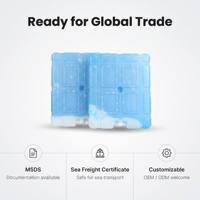 Blocs de glace en gel bleu en plastique pour congélateur, briques de glace pour aliments congelés
