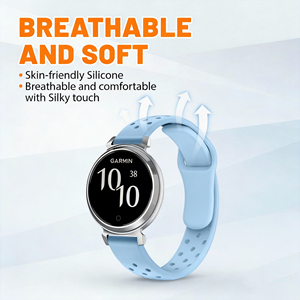 Bracelet de montre en silicone de 14 mm pour <span class=keywords><strong>Garmin</strong></span> <span class=keywords><strong>Lily</strong></span> 2, bracelet de <span class=keywords><strong>sport</strong></span> souple et respirant, remplacement pour femmes, vente en gros - Product Image 2