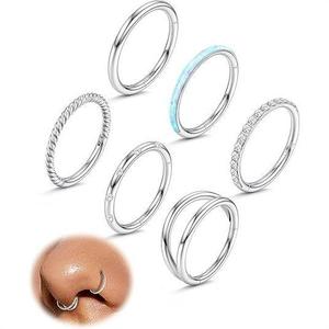 Ensemble de bijoux piercing en acier inoxydable avec zircon incrusté, design géométrique, pour cadeau de mode - Product Image 2