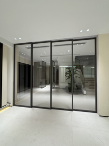 Puerta Corredera de Aluminio Delgada con Cristal Panorámico de Piso a Techo, Panel Grande, Aislamiento Térmico, Insonorización, Diseño Interior y Exterior - Product Image 2