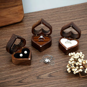 Wooden Love <b>Ring</b> <b>Box</b> Jewelry Storage Packaging Wedding Anniversary Valentine's Day Gift Carving Name - Product Image 5