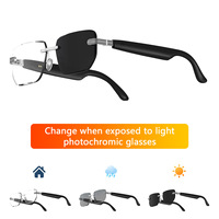 Occhiali Audio Smart AI Senza Montatura, Occhiali da Sole con Lenti Fotocromatiche Anti-Luce Blu e Traduttore Integrato, Occhiali Audio Smart con Chat GPT
