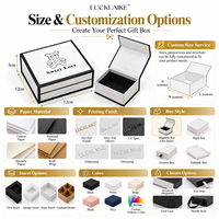 Boîte à bijoux magnétique personnalisée, boîtes cadeaux rigides blanches de luxe, petites boîtes à charnière, vente en gros, logo, collier, bague, boucles d'oreilles, souvenirs