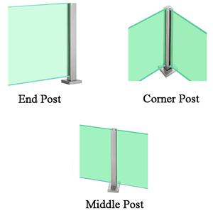 Rampes en verre de couleur noire en acier inoxydable Rampes en acier inoxydable 304 - Product Image 2