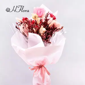 HFloral סיטונאי DIY פרחים מיובשים זר וצמחים אישית חתונה זרי כלה לחתונה בית תפאורה