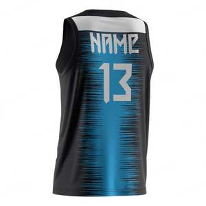 Uniforme de Voleibol de Alta Calidad con Impresión de Secado Rápido, Diseña Tu Propio Logotipo, Uniforme Masculino Negro y Azul - Product Image 4