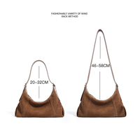 Usine directe vintage daim en cuir véritable dames sacs à main décontracté givré peau de vache bandoulière sous les bras sacs à bandoulière pour les femmes