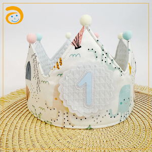 Corona de Muselina Ecológica para Bebé, Gorro de Fiesta, Corona de Rey, Decoraciones de Cumpleaños, Accesorio de Fotografía para Recién Nacidos, <span class=keywords><strong>Regalo</strong></span> para Baby Shower, Venta al por Mayor - Product Image 4