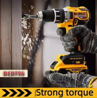 Perceuse à percussion sans fil DEWALT à batterie lithium, multifonctionnelle, couple réglable, outil de réparation domestique, outil de perçage