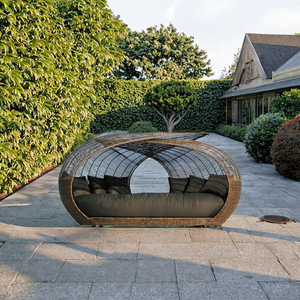 Mobilier <span class=keywords><strong>Jardin</strong></span> Extérieur Design Moderne Grand <span class=keywords><strong>Rond</strong></span> en Rotin Osier Chaise Longue pour Hôtels et Parcs - Product Image 3