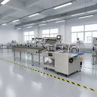 Machine d'emballage industrielle automatique SZ-750W pour sachets coussin, 25-60 sachets/min, pour produits surgelés en usine, avec plateau, pour l'emballage de rouleaux de printemps