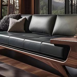 Nouveau Style chinois <span class=keywords><strong>en</strong></span> bois <span class=keywords><strong>massif</strong></span> Arhat ensemble de lit <span class=keywords><strong>noyer</strong></span> Zen canapé-lit avec rangée droite moderne Simple pour appartement concubine - Product Image 3