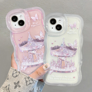 Coque de téléphone portable en TPU à bords ondulés avec double support invisible et motif carrousel pour <span class=keywords><strong>iPhone</strong></span> 11 <span class=keywords><strong>12</strong></span> 13 14 15 16 17 Pro Max - Product Image 4