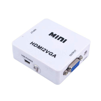 Mini convertisseur compatible hdmi vers vga VGA2HDMI adaptateur Audio de boîte vidéo 1080P pour ordinateur portable HDTV projecteur TV