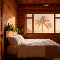 Kit de maison en bois de plage, cabanon en bois, maison préfabriquée, bois de pin préfabriqué, complexe hôtelier