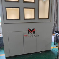 Vitrine murale blanche sur mesure pour montres, présentoir lumineux à LED en bois de luxe pour bijoux, pierres précieuses et diamants, idéal pour comptoir de centre commercial
