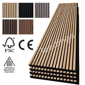 Pannello Acustico a Doghe di Legno Akupanel, Pannello Acustico in Legno per Interni Moderni, Decorazione Murale Insonorizzante, Pannelli Acustici da Parete - Product Image 1