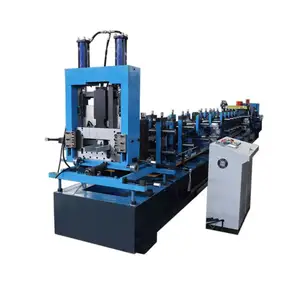Harga pabrik Tiongkok bingkai baja logam otomatis mesin pembentuk profil Purlin saluran C untuk mesin pembuat ubin