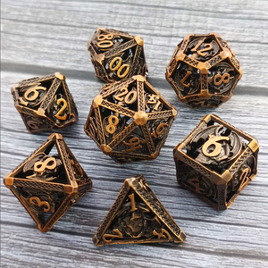 Ensemble de dés en métal Feeron DND personnalisable de haute qualité, en alliage de zinc, polyédriques, pour jeux de rôle, avec des thèmes animaux/alphabétiques, durables - Product Image 5