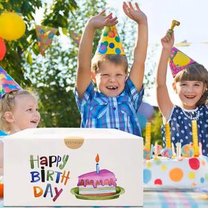 Kotak Roti 8x8x8 Inci, Kotak Roti Kubus Kardus Putih Ramah Lingkungan dengan Jendela untuk Kue Bertingkat Kecil, Wadah Kue Putih - Product Image 4