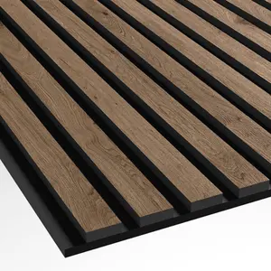 GANYOUNG Interor Soundproofing Grooved Acoustic Slat Wooden Wall Panel For Auditorium Hall