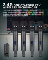 Sistema de Micrófono Inalámbrico Universal Profesional 4 en 1 de 2.4G con Carga, Reverberación, Micrófonos Dinámicos de Doble Bajo para Escenario y Karaoke