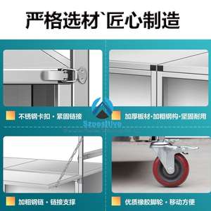 Chariot minimaliste de couleur personnalisée, chariot de restaurant commercial, chariot de salle à manger mobile, chariot de nourriture portable pour les étals de collations et les marchés de nuit - Product Image 5