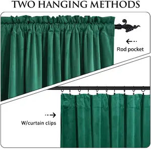 Factory Direct Sell Curtain Holders Blackout Curtain Fabric Velvet Curtains With Attached Valance