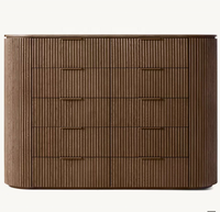 Table de toilette Byron durable et moderne en chêne massif européen, couleur personnalisée, 10 tiroirs, pour chambre à coucher
